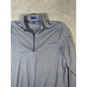 Stitch 1/4 Zip Performance Pullover Men L Blue Heather Lightweight L/S Golf Logo